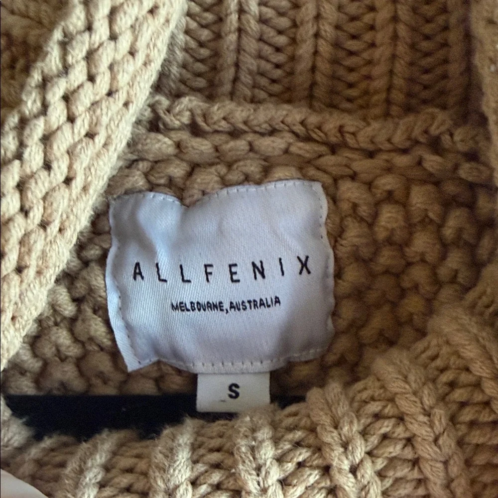 Allfenix 100% Cotton Tan Knit Sweater - Picture 2 of 3